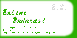 balint madarasi business card